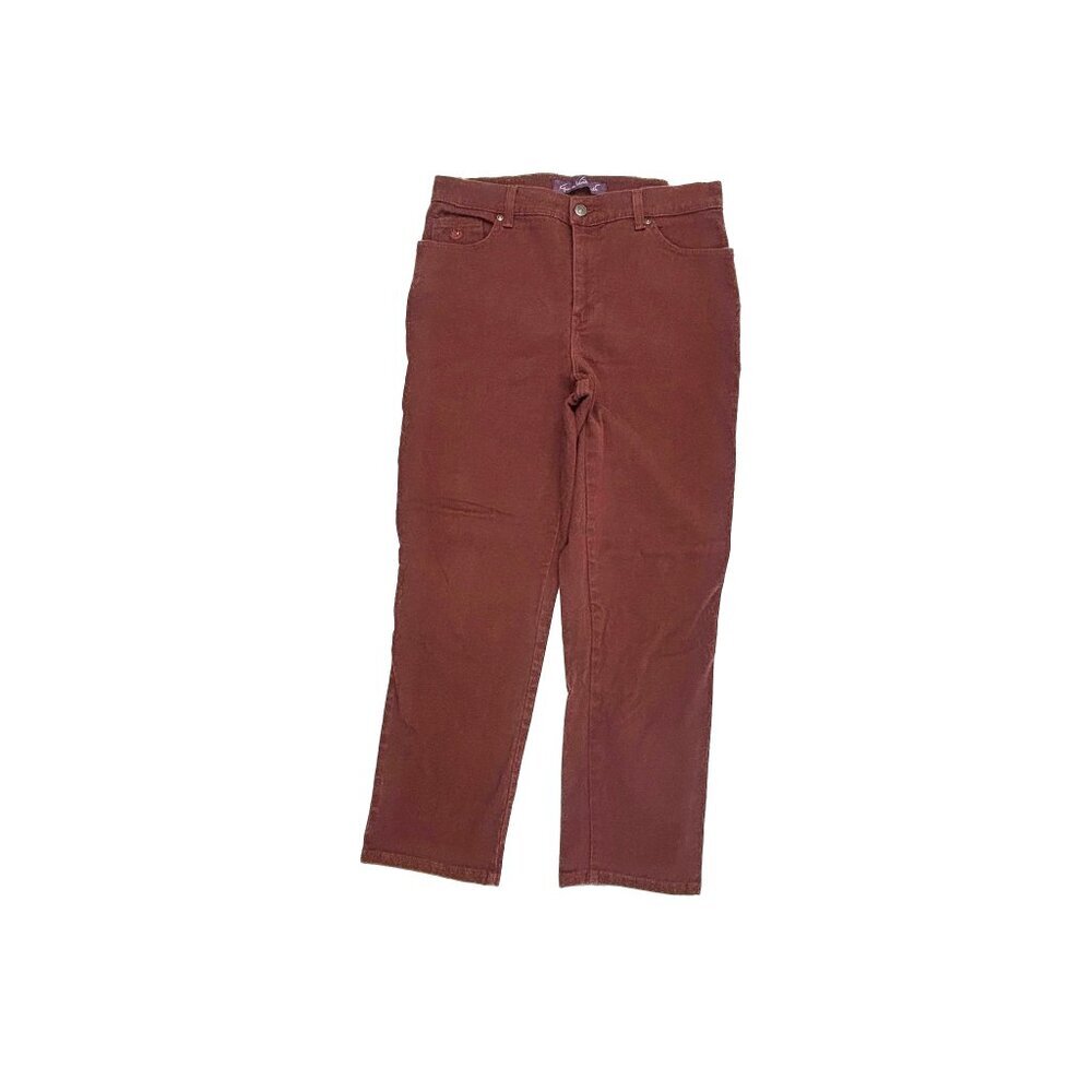 Gloria Vanderbilt Amanda‎ Straight Leg Women's size 12P Dark Red Burgundy Jeans